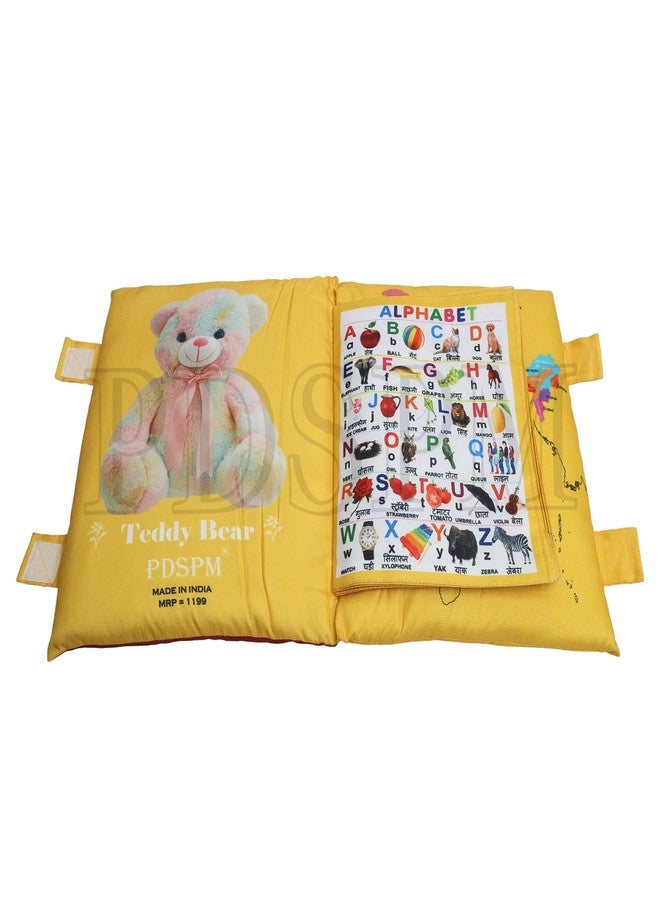 PDSPM Learning Cushion Pillow Book for Kids with 2 Languages Learn - English and Hindi,Toddler Pillow, Soft Cloth Book Baby Pillow Book Toys,(Pillow Gold) - Image 3